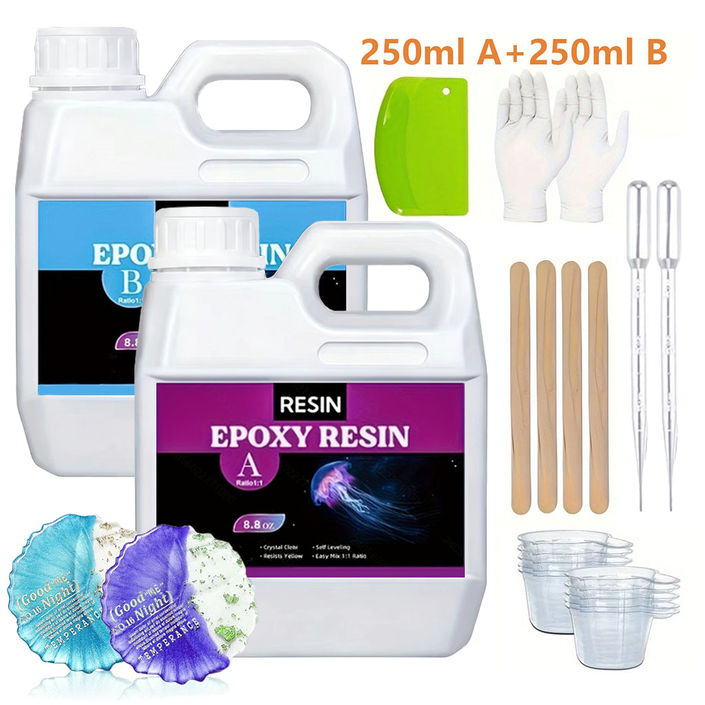 Woodworking Resin - 125ml/250ml Kit Resin Tuang Kristal Jernih