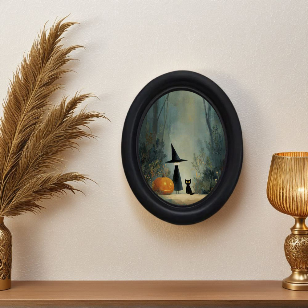 Woodworking Hobbies - Mural Seni Dinding Penyihir Halloween Vintage