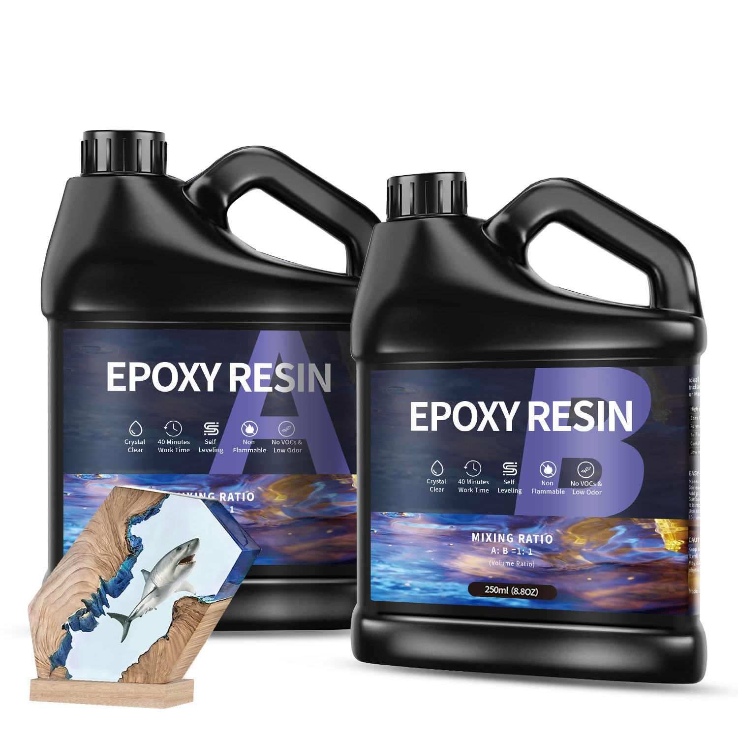 Woodworking Resin - Lem Resin epoksi AB 500g/1000g, perekat