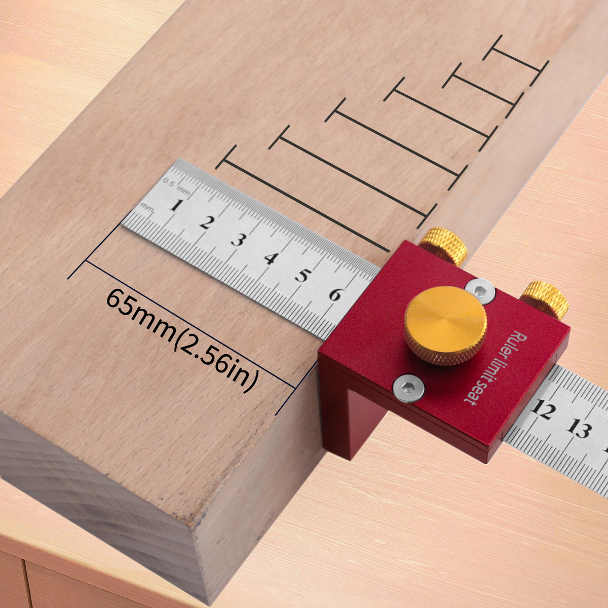Woodworking Marking Gauge - Penggaris Scribe 30Cm/12 Inci Penggaris Skala