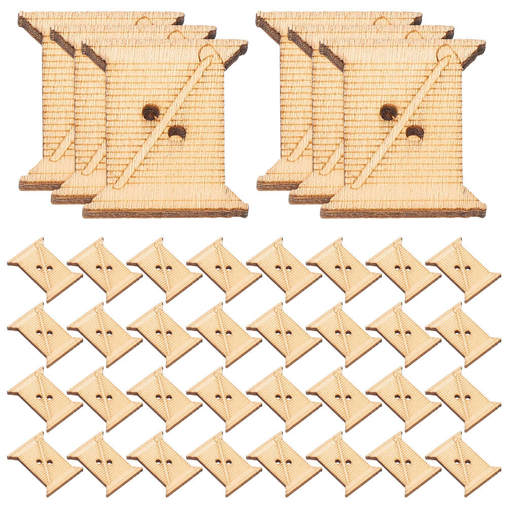 Woodworking Diy Projects - 100Pcs Kartu Gulung Benang Bordir Kayu,