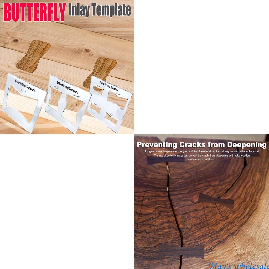 Woodworking Router Templates - Templat Inlay Kupu-kupu, Templat Router dan
