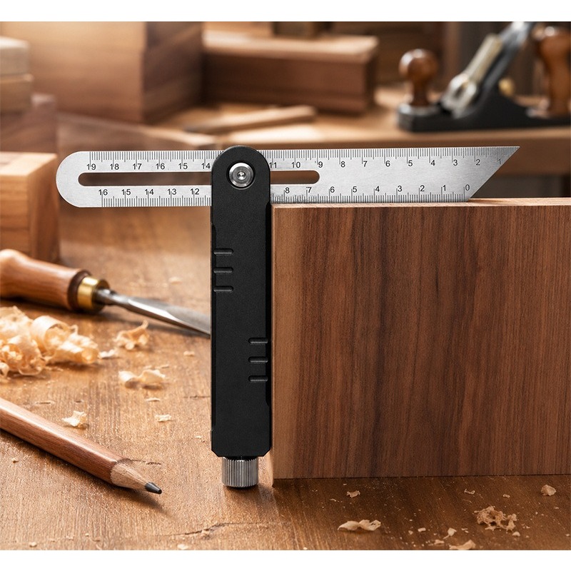 Woodworking Workshop Layout - Penggaris Sudut Kayu yang Dapat Disesuaikan,