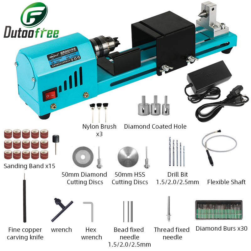 Woodworking Manufacturing - 1 Set 150W Mesin Bubut Kayu
