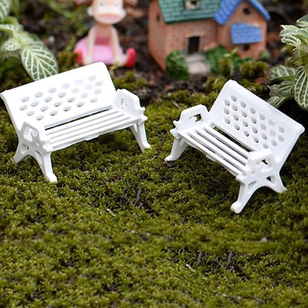 2 Buah Bangku Kursi Taman Mini - Woodworking Resin ulasan dan harga