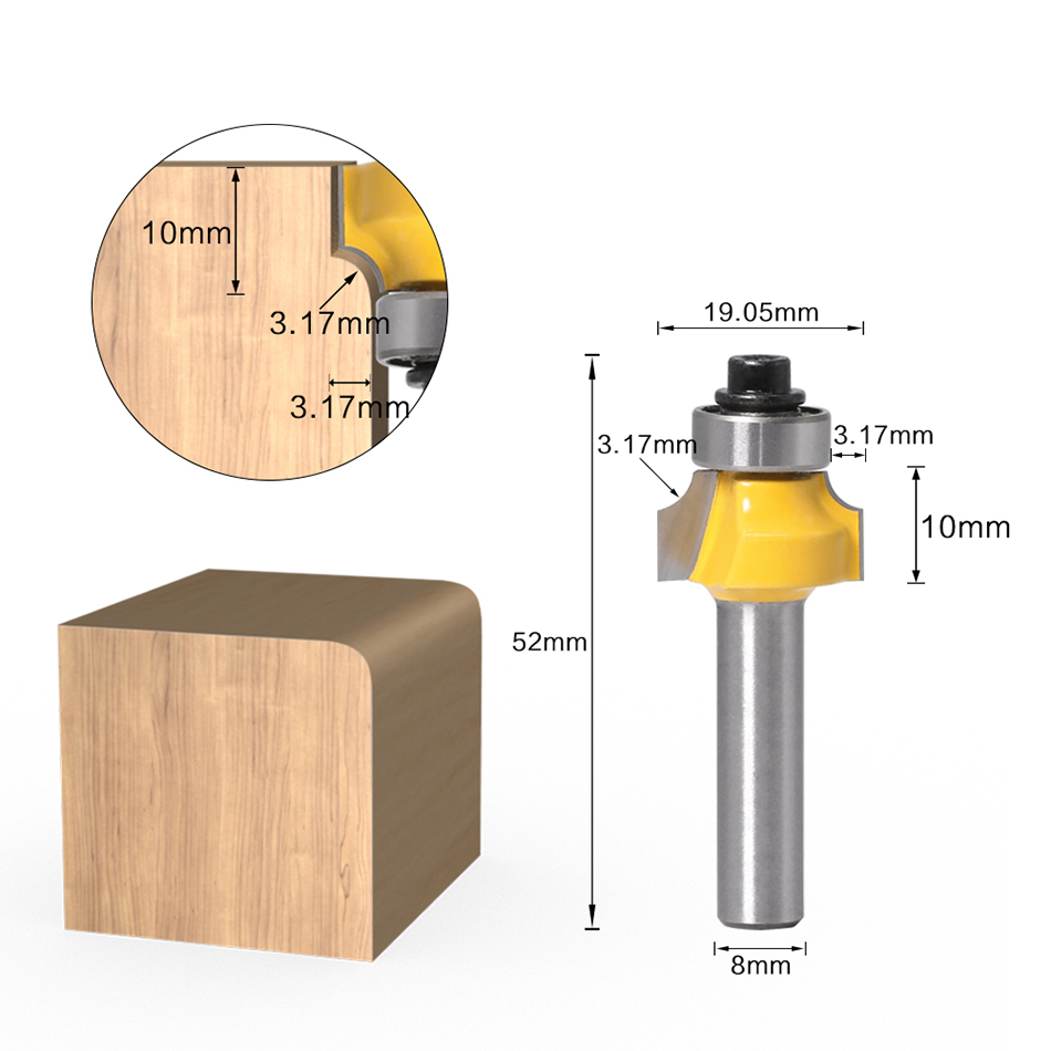 Mata Bor Router Sudut Bulat 8m - Woodworking Router Templates ulasan dan harga