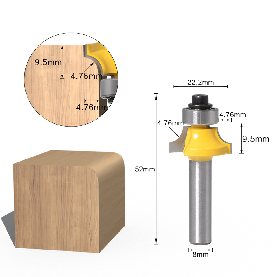 Mata Bor Router Sudut Bulat 8m - Woodworking Router Templates ulasan dan harga