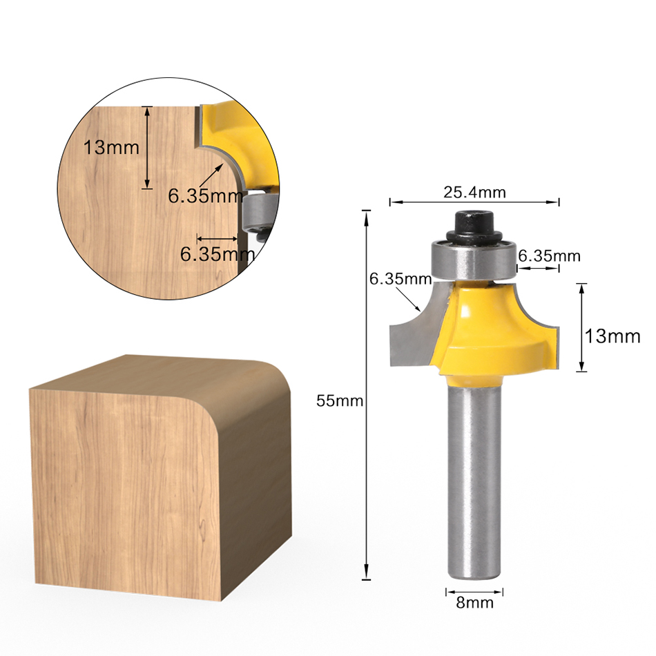 Mata Bor Router Sudut Bulat 8m - Woodworking Router Templates ulasan dan harga