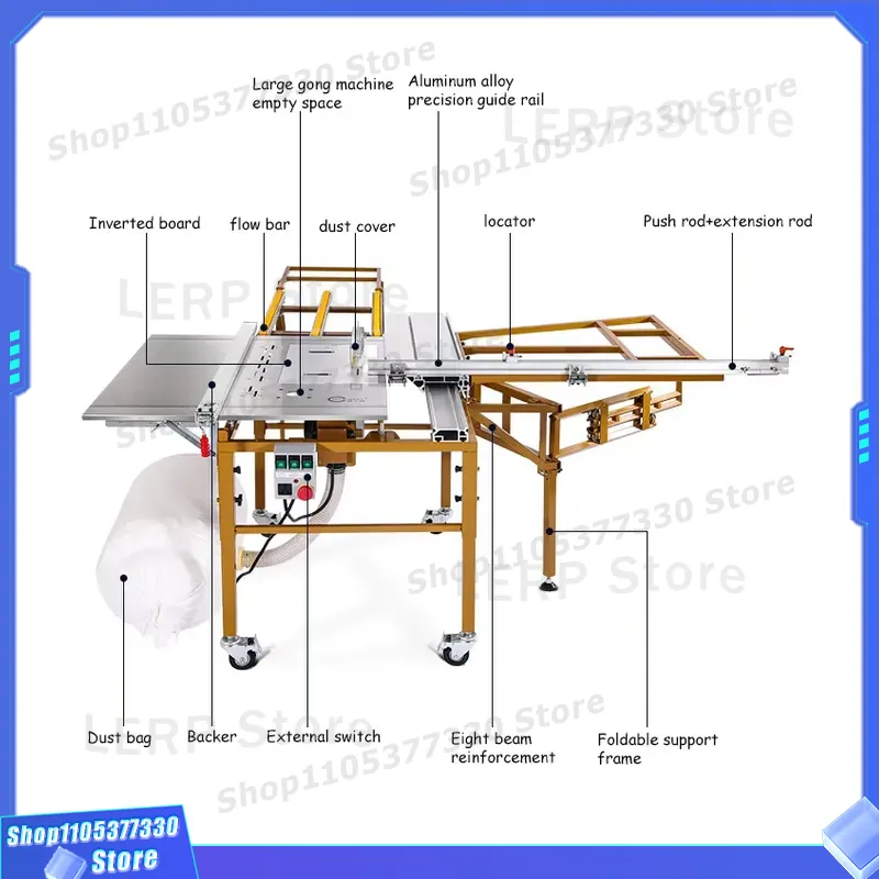 Mesin Gergaji Meja Geser Porta - Woodworking Workshop Design ulasan dan harga