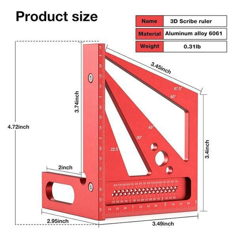 Penggaris Pengukur Sudut Multi - Woodworking Workshop Layout ulasan dan harga